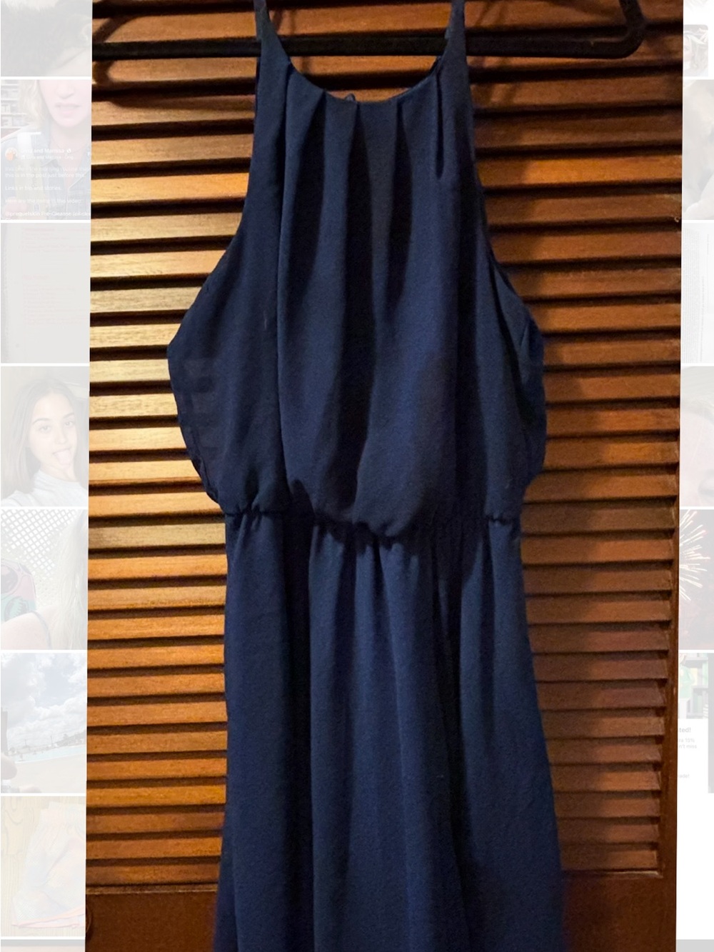 Blue Rain Deep Navy Halter Dress